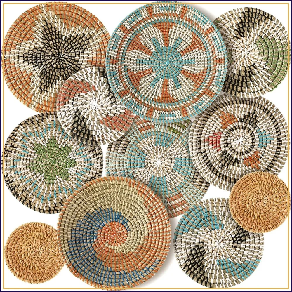 11 Pcs Boho Wall Basket Decor Bulrush Woven Hanging Art Round Farmhouse Rustic Handmade Wicker for Summer Home Bedroom Living Room Kitchen Multi Sizes
11 Pcs Boho Wall Basket Decor Bulrush Woven Hanging Art Round Farmhouse Rustic Handmade Wicker for Summer Home Bedroom Living Room Kitchen Multi Sizes