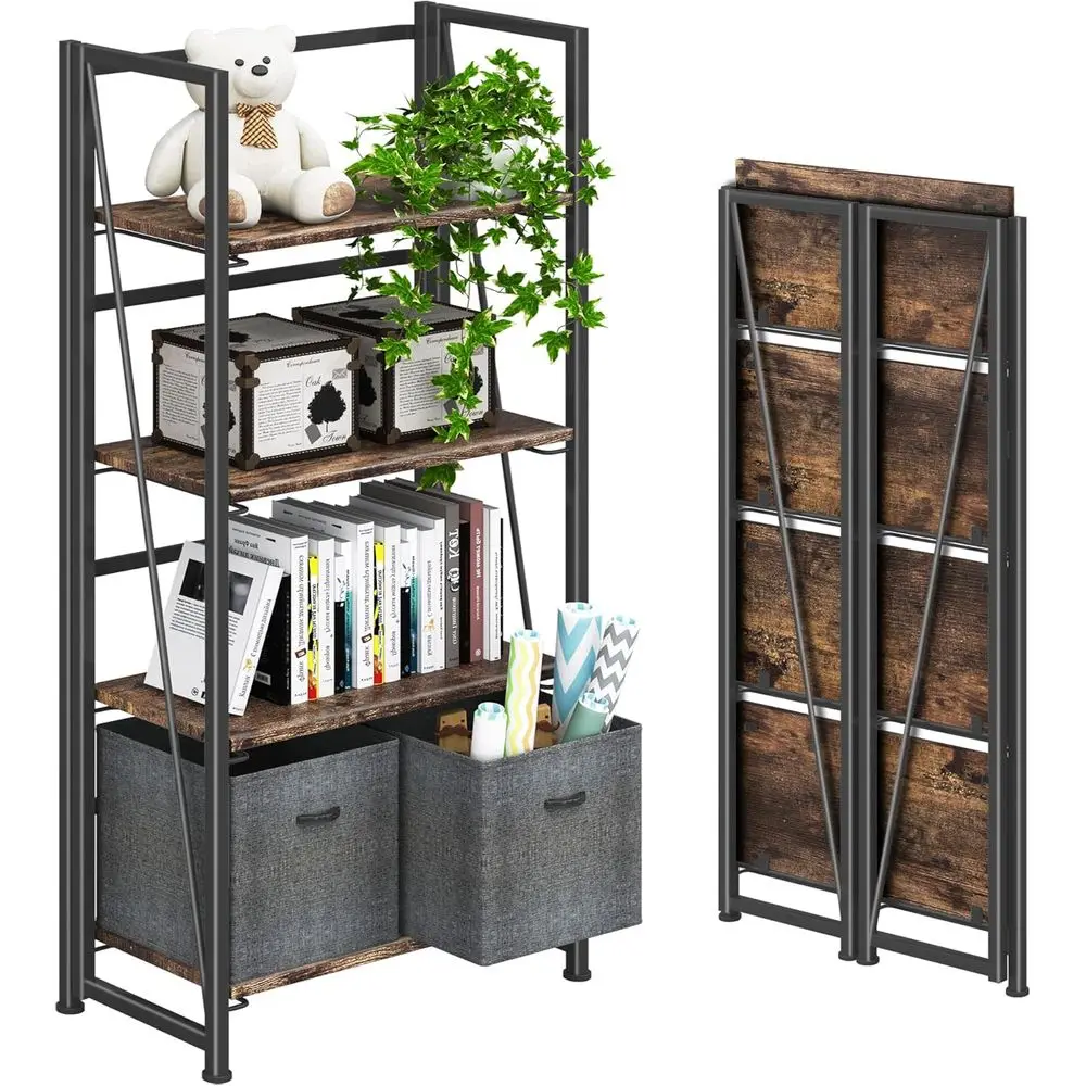 Винтажный 4-ярусный деревянный стеллаж для книг и хранения для дома и офиса, в деревенском стиле, коричнево-черная отделка
Винтажный 4-ярусный деревянный стеллаж для книг и хранения для дома и офиса, в деревенском стиле, коричнево-черная отделка