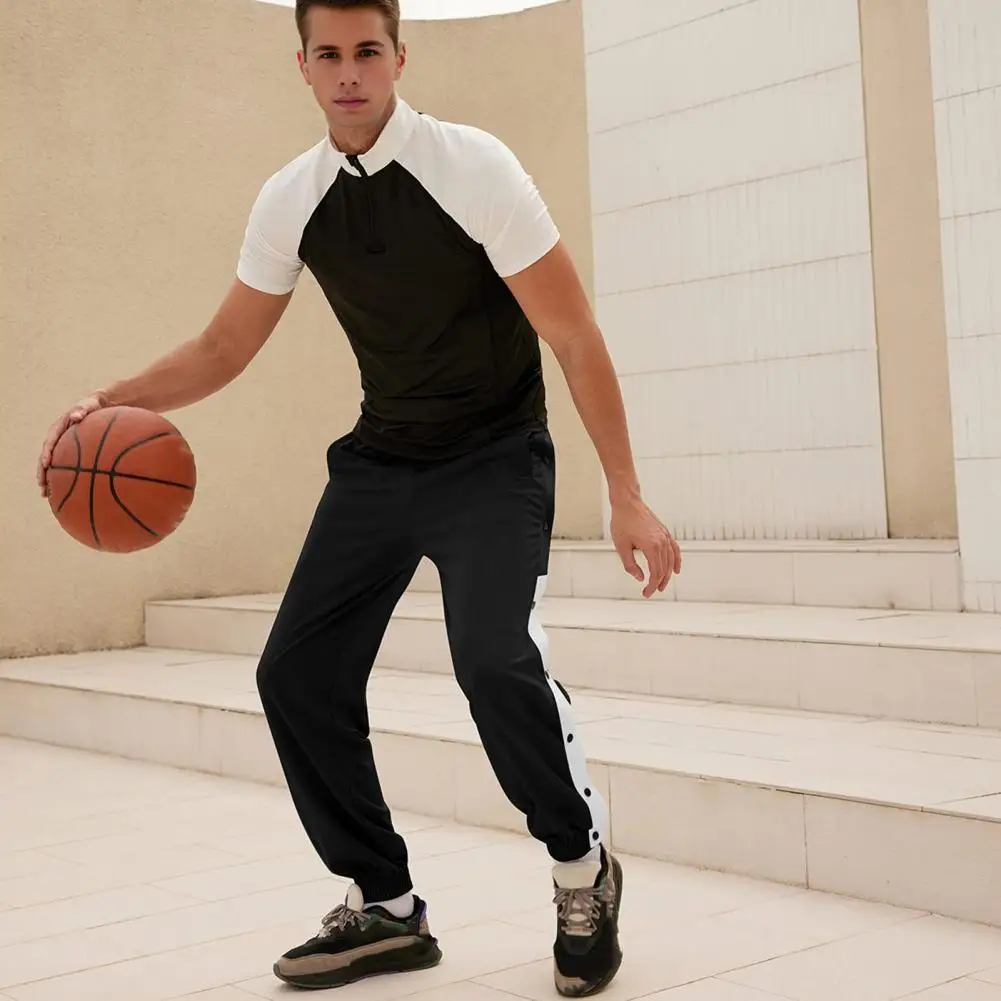 Youthful Button Detail Trousers Men's Casual Elastic Waist Sweatpants with Side Pockets Button Closure Comfortable for Active
Youthful Button Detail Trousers Men's Casual Elastic Waist Sweatpants with Side Pockets Button Closure Comfortable for Active