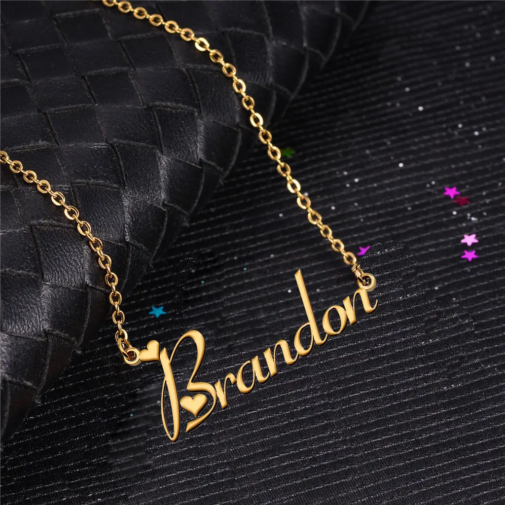 Gold Plated Personalized Brandon Name Necklace for Women Stainless Steel Jewelry Nameplate Pendant for Mothers Girlfriend Gift
Gold Plated Personalized Brandon Name Necklace for Women Stainless Steel Jewelry Nameplate Pendant for Mothers Girlfriend Gift