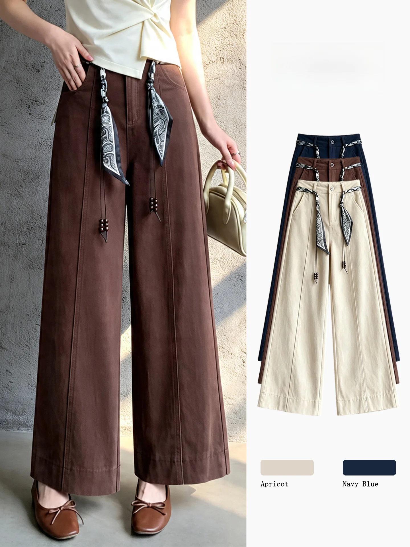 High Waist Straight Leg Wide Leg Pants Women's Summer New Small Size Loose Belt Design Casual Long Trousers Slimming Effect
High Waist Straight Leg Wide Leg Pants Women's Summer New Small Size Loose Belt Design Casual Long Trousers Slimming Effect