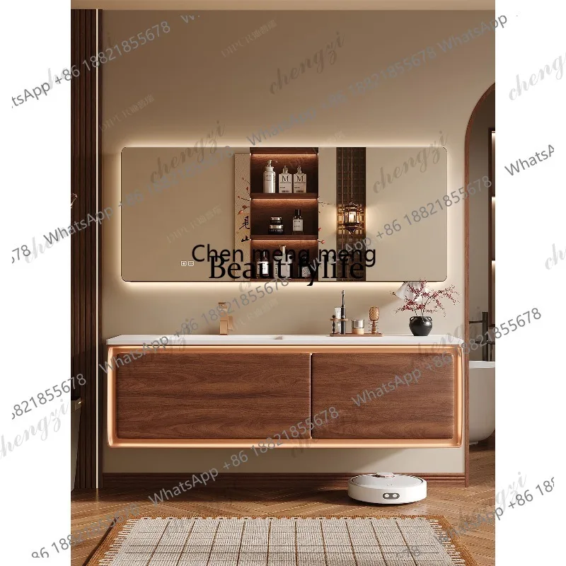 EE182 Medieval luxury stone walnut color bathroom cabinet combination bathroom washbasin
EE182 Medieval luxury stone walnut color bathroom cabinet combination bathroom washbasin