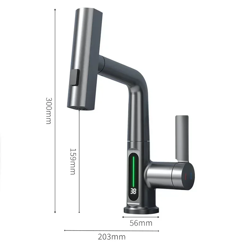 Waterfall Temperature Digital Display Basin Faucet Lift Up Down Stream Sprayer Hot Cold Water Sink Mixer Wash Tap For Bathroom
Waterfall Temperature Digital Display Basin Faucet Lift Up Down Stream Sprayer Hot Cold Water Sink Mixer Wash Tap For Bathroom