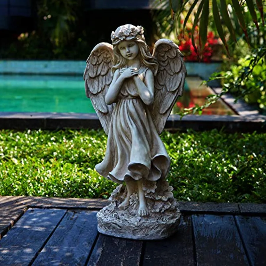 Outdoor garden angel figurine resin material white color solar-powered LED lights for ambient night illumination
Outdoor garden angel figurine resin material white color solar-powered LED lights for ambient night illumination
