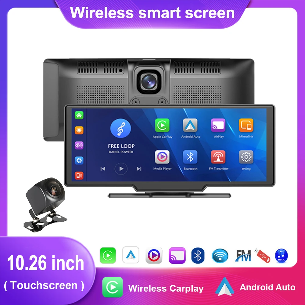 H3 10.26" Car DVR 4K Camera Wireless Carplay Android auto Touch Screen Dash Cam Video Recorder GPS Navigation Multimedia Player
H3 10.26" Car DVR 4K Camera Wireless Carplay Android auto Touch Screen Dash Cam Video Recorder GPS Navigation Multimedia Player