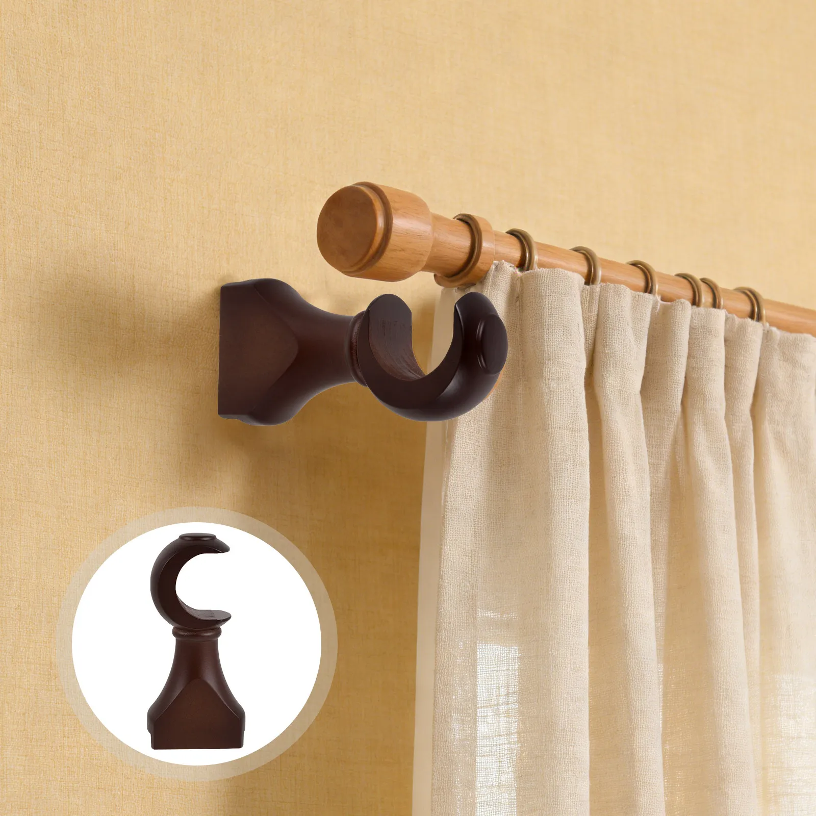 2Pcs Wooden Curtain Rod Supports Strong Load Bearing Ceiling Wall Mount Drapery Brackets Room Window Curtain Hardware Kit
2Pcs Wooden Curtain Rod Supports Strong Load Bearing Ceiling Wall Mount Drapery Brackets Room Window Curtain Hardware Kit