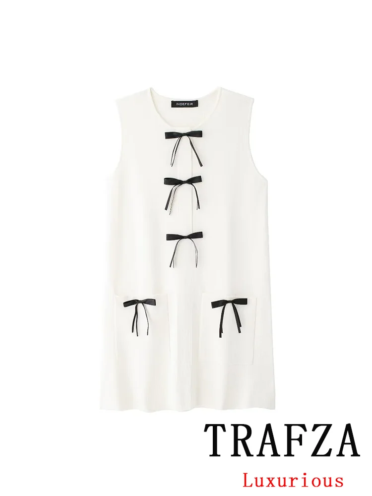 TRAFZA Vintage Chic Casual Women Dress Sleeveless Bow Contrasting Colors O-Neck Mini Vestidos New Fashion 2024 Summer Dress
TRAFZA Vintage Chic Casual Women Dress Sleeveless Bow Contrasting Colors O-Neck Mini Vestidos New Fashion 2024 Summer Dress
