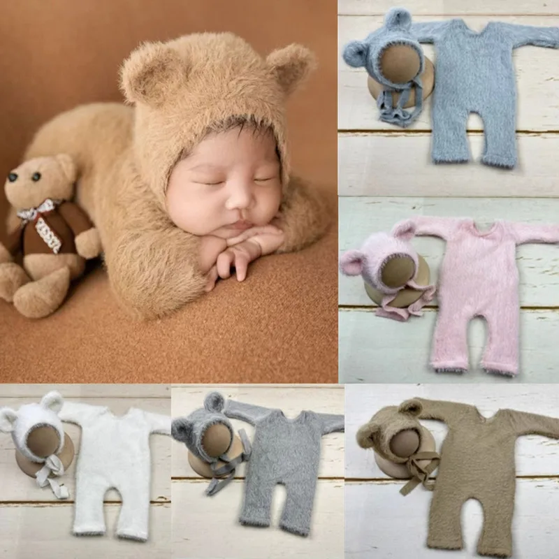Thicken Plush Baby Romper Cute Bear Ear Hat Outfit For 0-2 Months Newborn Photography Props Costumes Baby Photoshoot Clothes
Thicken Plush Baby Romper Cute Bear Ear Hat Outfit For 0-2 Months Newborn Photography Props Costumes Baby Photoshoot Clothes