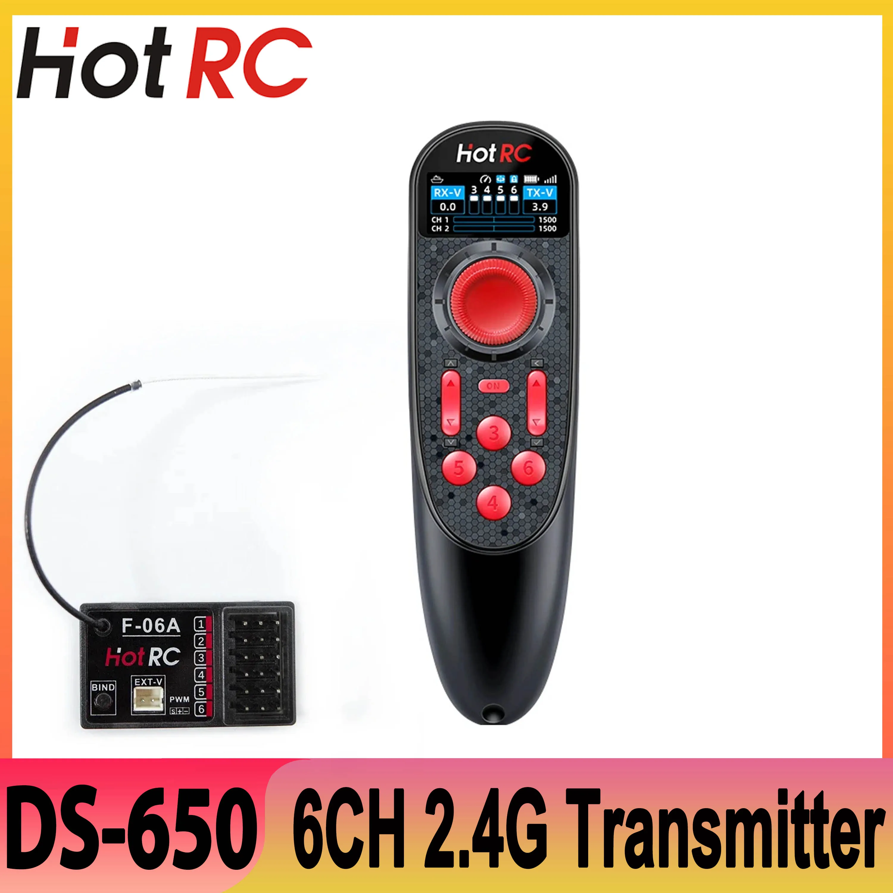 HOTRC DS-650 DS650 6CH 2.4G Radio System Transmitter Color Screen Remote Control F-06A Receiver DS600 Upgrade for RC Boat Car
HOTRC DS-650 DS650 6CH 2.4G Radio System Transmitter Color Screen Remote Control F-06A Receiver DS600 Upgrade for RC Boat Car