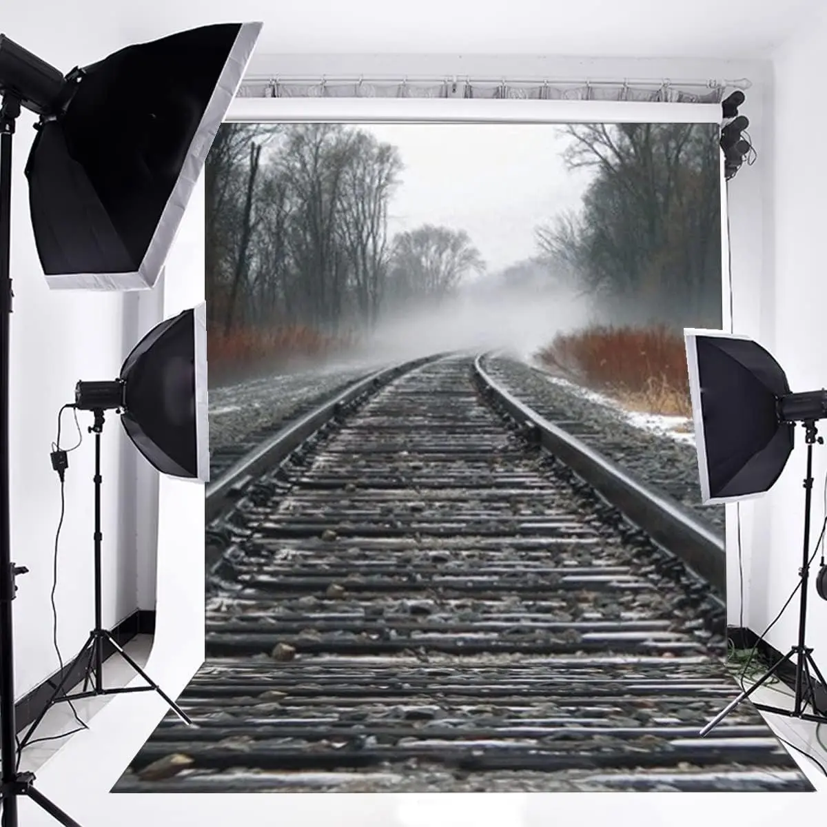 Train Railway Photography Backdrop Banner Photo Studio Props Background Poster