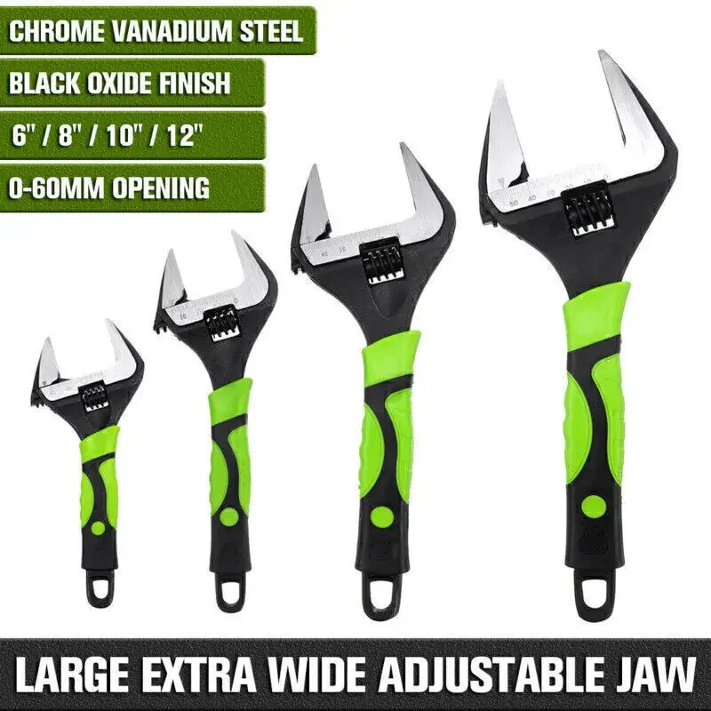 Adjustable Extra Wide Jaw Wrench Spanner 6" 8" 10" 12" Heavy Duty 0-60MM Opening
Adjustable Extra Wide Jaw Wrench Spanner 6" 8" 10" 12" Heavy Duty 0-60MM Opening