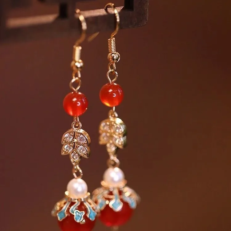 Hot selling temperament earrings New Chinese style long tassel women's high-end feeling ancient style Hanfu earrings
Hot selling temperament earrings New Chinese style long tassel women's high-end feeling ancient style Hanfu earrings