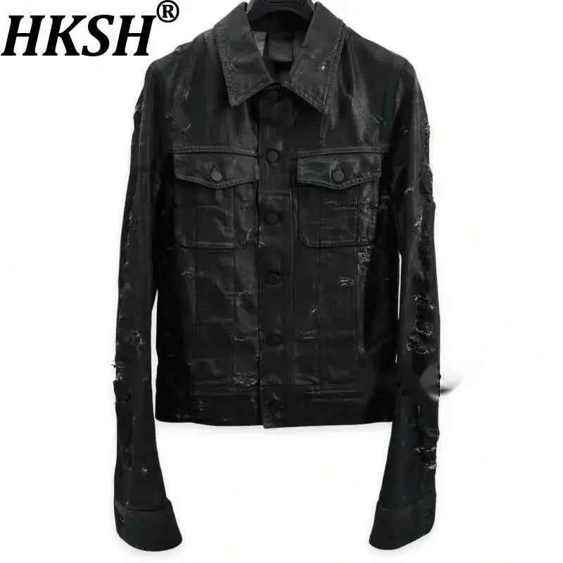 HKSH Spring Autumn Men's Tide Chic Ins Dark Waste Land Style Heavy Waxed Denim Jacket High Street Luxury Versatile Coats HK24221
HKSH Spring Autumn Men's Tide Chic Ins Dark Waste Land Style Heavy Waxed Denim Jacket High Street Luxury Versatile Coats HK24221