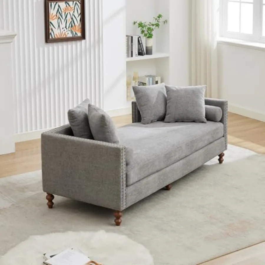 Upholstered Chaise Lounge Indoor, Long Recliner Seat with Chenille Fabric, Nailhead Trim, Foam Pocket Spring Cushion, Removable
Upholstered Chaise Lounge Indoor, Long Recliner Seat with Chenille Fabric, Nailhead Trim, Foam Pocket Spring Cushion, Removable