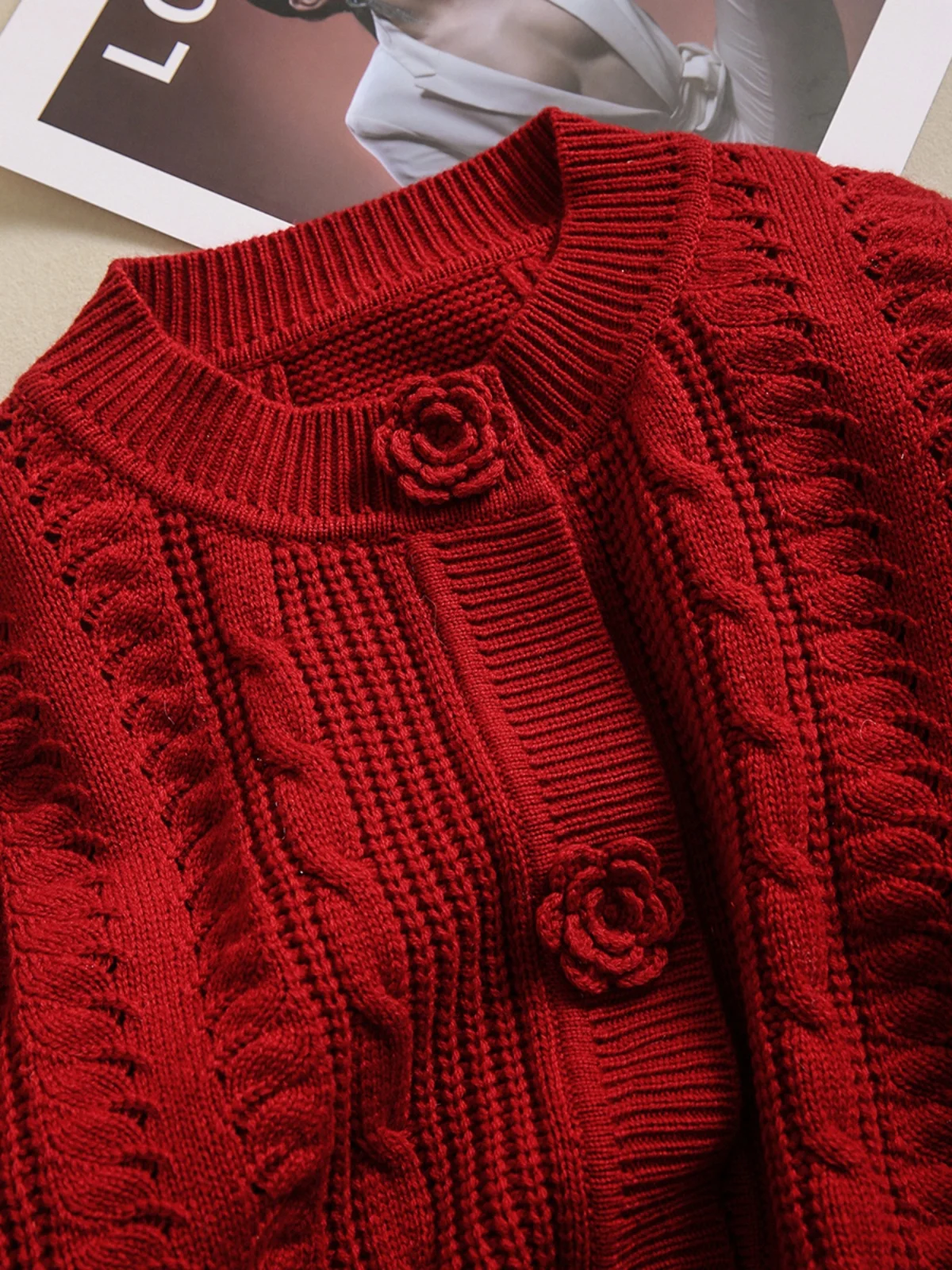 Red Retro Camellia Knitted Open Cardigan Women's Autumn Lazy High-End Cisas Aosphere Sweater Coat Commute Sle Long Sl...
Red Retro Camellia Knitted Open Cardigan Women's Autumn Lazy High-End Cisas Aosphere Sweater Coat Commute Sle Long Sl...