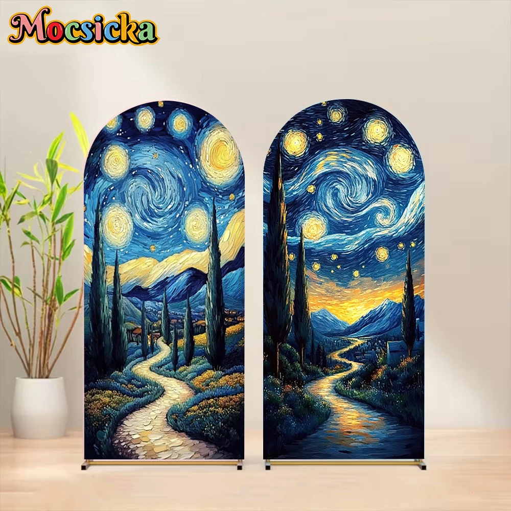 Mocsicka Oil Painting Starry Sky Arch Backdrop Double-Sided Children Birthday Party Arched Covers Background Decors Studio Props
Mocsicka Oil Painting Starry Sky Arch Backdrop Double-Sided Children Birthday Party Arched Covers Background Decors Studio Props