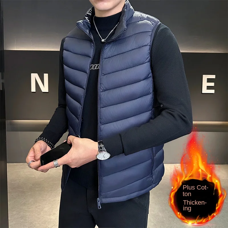 New Men's Cotton-padded Vest Autumn and Winter Plus Cotton Thickened Warm Outside To Wear Sleeveless Vest Jacket Daily Coat
New Men's Cotton-padded Vest Autumn and Winter Plus Cotton Thickened Warm Outside To Wear Sleeveless Vest Jacket Daily Coat