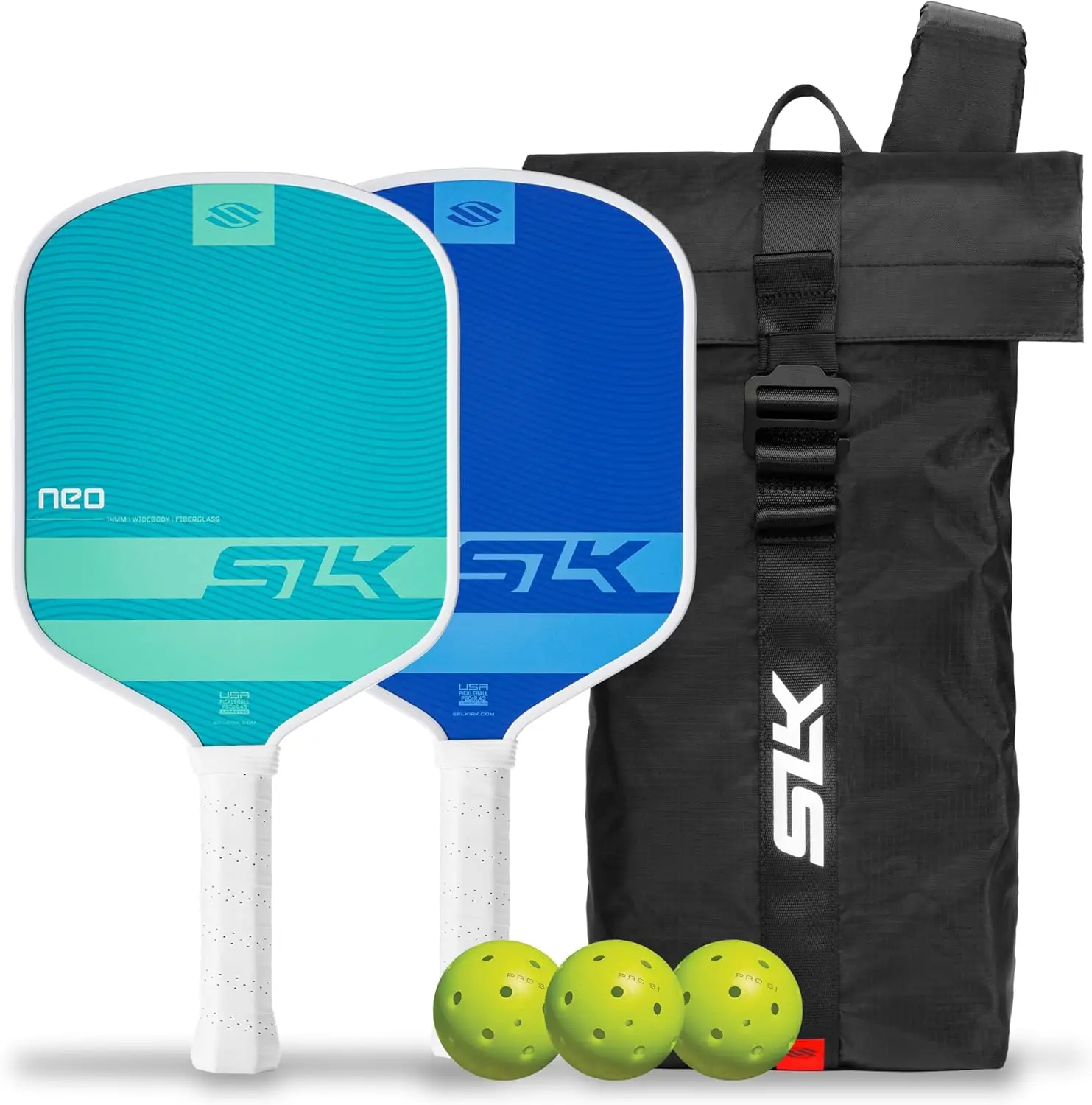 SLK Neo Graphite Neo Fiberglass Pickleball Paddles Set of 2 Designed in USA Optional Atlas Bundle for Outdoor Beach Tennis
SLK Neo Graphite Neo Fiberglass Pickleball Paddles Set of 2 Designed in USA Optional Atlas Bundle for Outdoor Beach Tennis