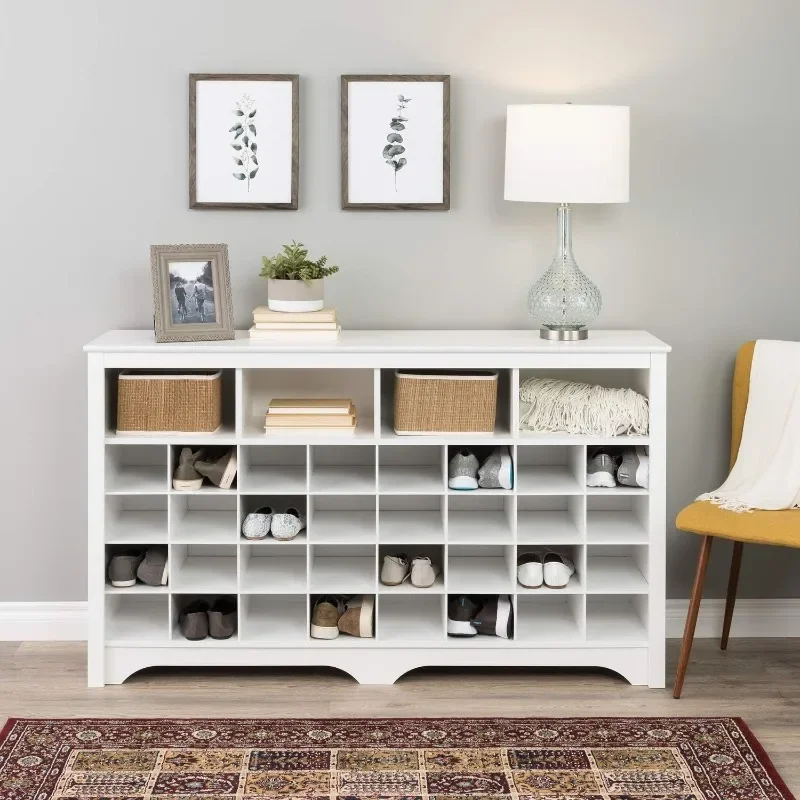 60 inch Shoe Cubby Console , White Free Standing Shoe Racks 15.5"D x 60"W x 35"H
60 inch Shoe Cubby Console , White Free Standing Shoe Racks 15.5"D x 60"W x 35"H