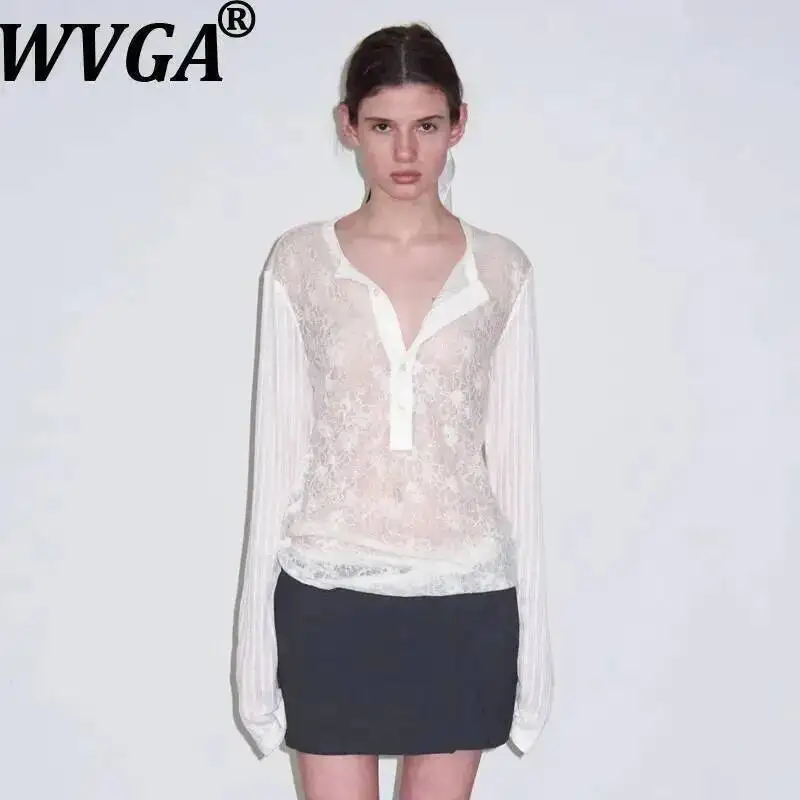 WVGA Summer New Men Semi-sheer Lace Jacquard Patchwork Striped Trendy Long-sleeve Top Niche Chic Casual Sheer T-Shirt Ins W23888
WVGA Summer New Men Semi-sheer Lace Jacquard Patchwork Striped Trendy Long-sleeve Top Niche Chic Casual Sheer T-Shirt Ins W23888