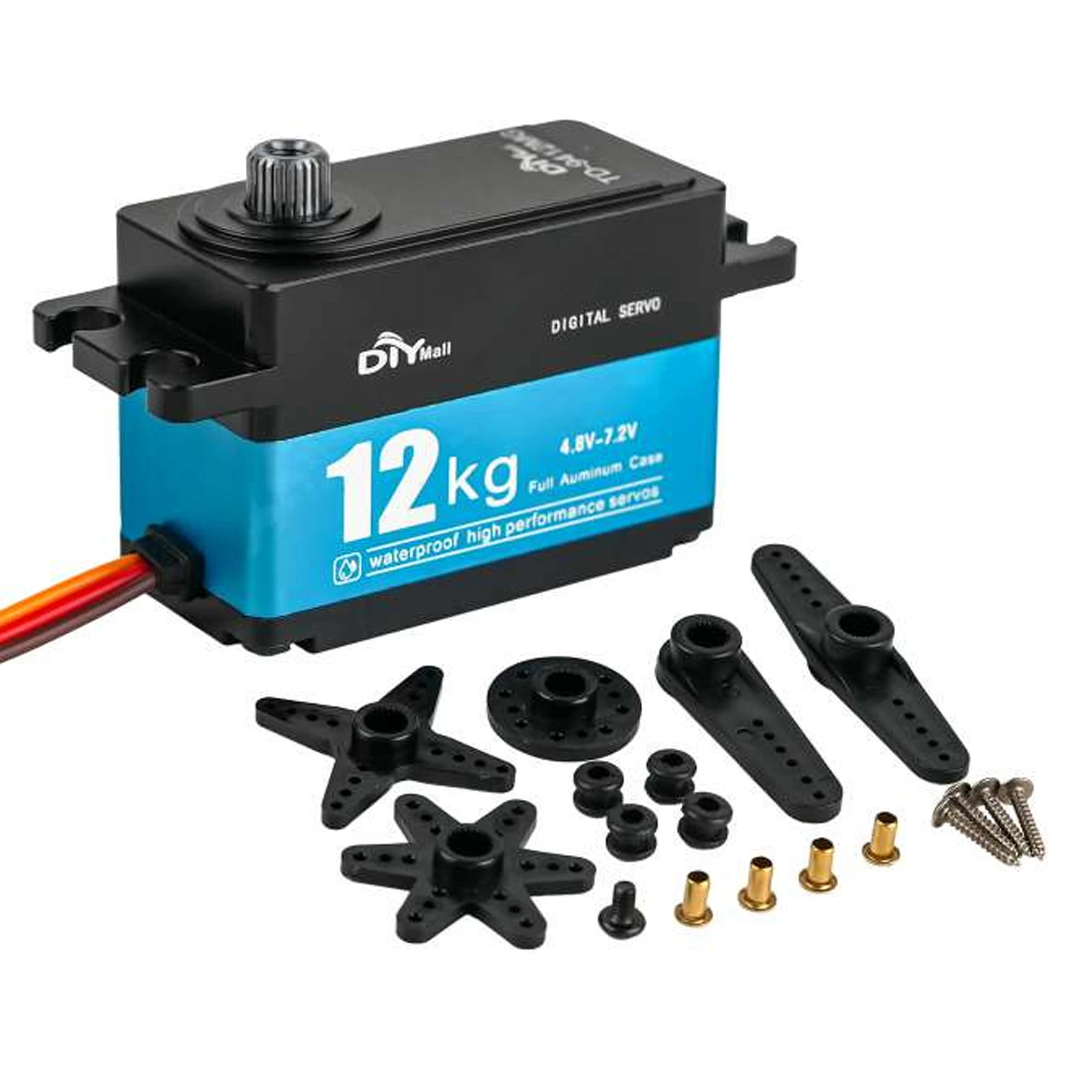 TD-9412MG 12KG High Torque Digital Servo Full Metal Gear Carbon Brush Motor 4.8-7.2V 180° IP65 Waterproof (Blue Short Model)
TD-9412MG 12KG High Torque Digital Servo Full Metal Gear Carbon Brush Motor 4.8-7.2V 180° IP65 Waterproof (Blue Short Model)