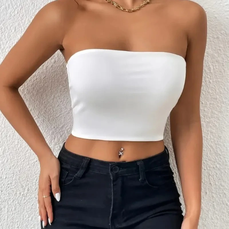Sexy Bodycon Crop Tube Top, Solid Stretchy Tube Top, Casual Every Day Tops, Women's Clothing
Sexy Bodycon Crop Tube Top, Solid Stretchy Tube Top, Casual Every Day Tops, Women's Clothing