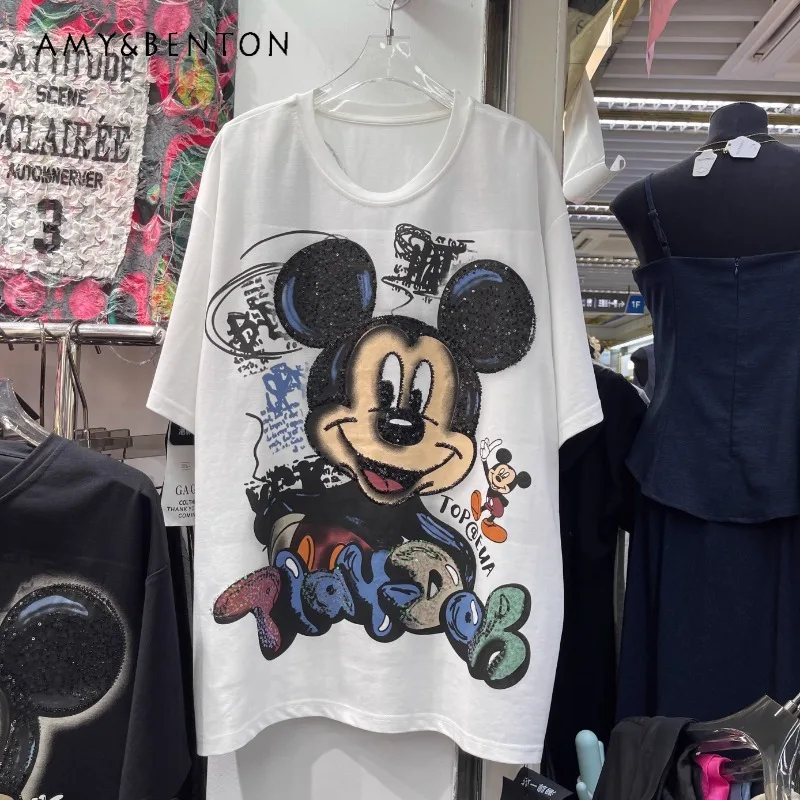 European Style 2025 Spring And Summer New Cartoon Short-sleeved T-shirt Women's Loose Casual Versatile Top Pullover Y2k Clothes
European Style 2025 Spring And Summer New Cartoon Short-sleeved T-shirt Women's Loose Casual Versatile Top Pullover Y2k Clothes