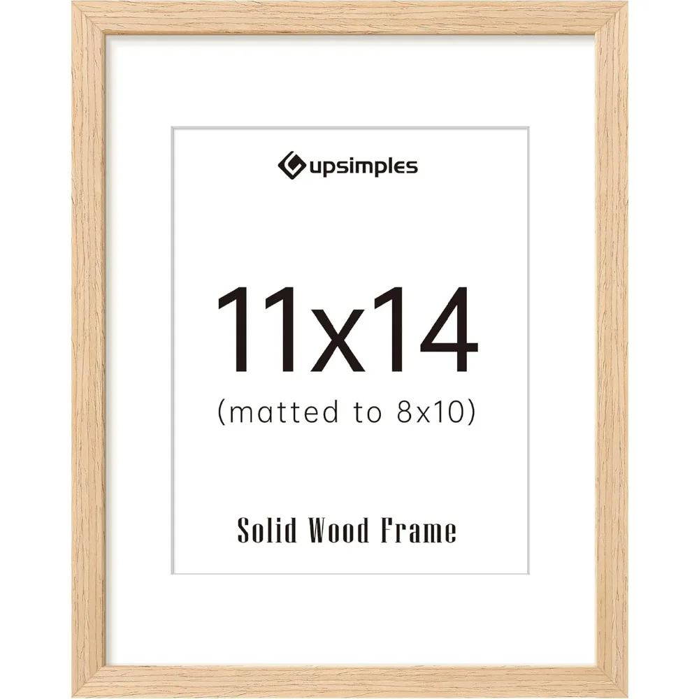 Natural Wood 11x14 Photo Frame Display 8x10 with Mat Vertical Horizontal Wall Mount Single Pack
Natural Wood 11x14 Photo Frame Display 8x10 with Mat Vertical Horizontal Wall Mount Single Pack