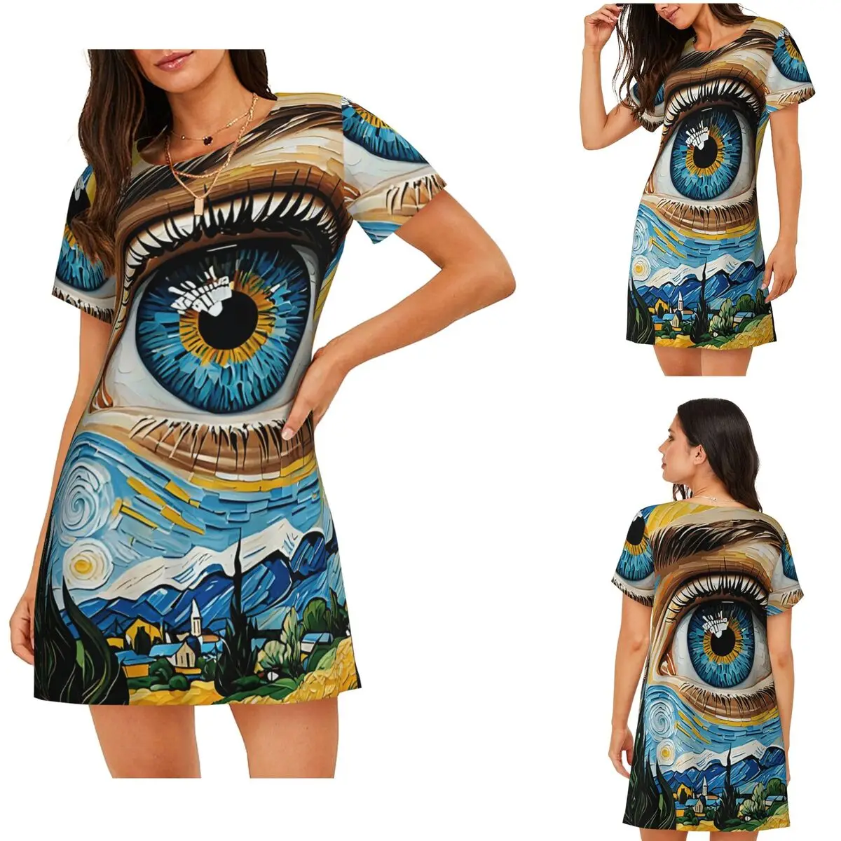 Custom The Starry Night By Vincent Van Gogh Short Sleeves Nightdress For Sleeping Women Short Sleeve Nightgowns Pajama Dress
Custom The Starry Night By Vincent Van Gogh Short Sleeves Nightdress For Sleeping Women Short Sleeve Nightgowns Pajama Dress