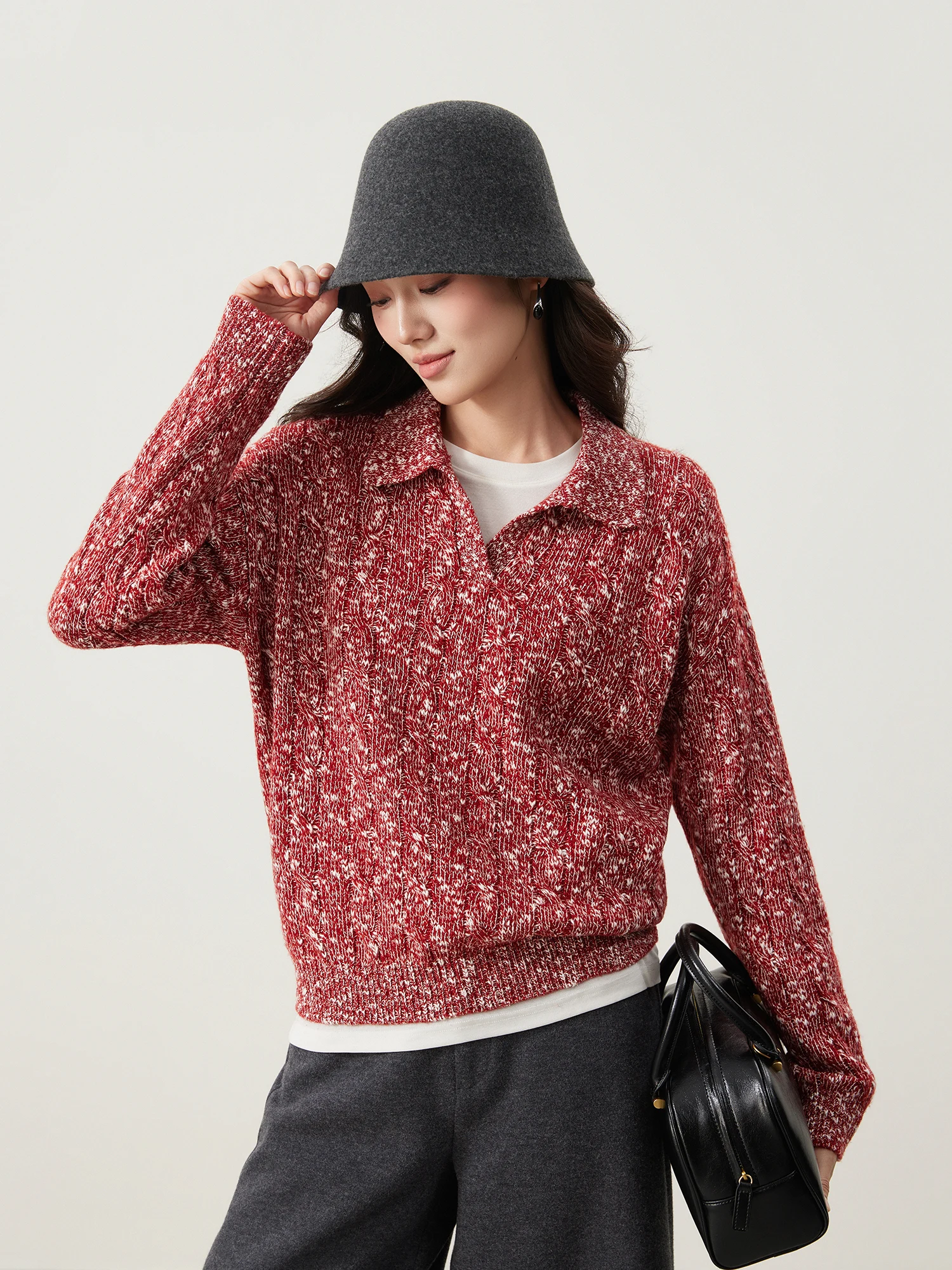 Mijor Quali Woolen Knitted Sweater with Twist Design Lapel Ne Women's Winter Faion Camere Wool Top
Mijor Quali Woolen Knitted Sweater with Twist Design Lapel Ne Women's Winter Faion Camere Wool Top