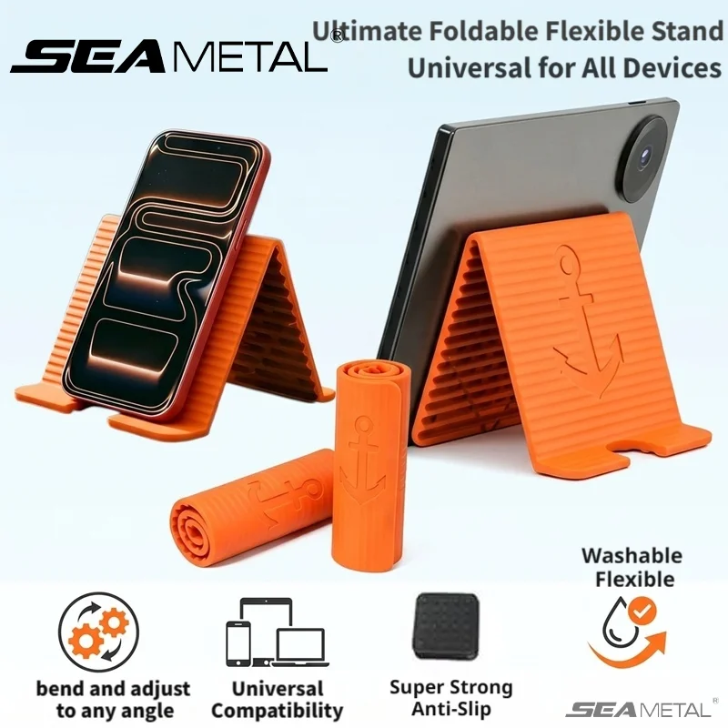 SEAMETAL Universal Silicone Phone Holder Portable Foldable Smartphone Bracket Tablet Stand for All Phone Tablet Laptop Devices
SEAMETAL Universal Silicone Phone Holder Portable Foldable Smartphone Bracket Tablet Stand for All Phone Tablet Laptop Devices