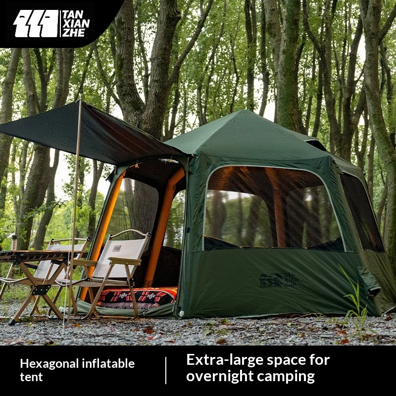 Portable Hexagonal Automatic Inflatable Tent Outdoor Camping Overnight Camping Equipment Full Set Thick Sunscreen Foldable
Portable Hexagonal Automatic Inflatable Tent Outdoor Camping Overnight Camping Equipment Full Set Thick Sunscreen Foldable