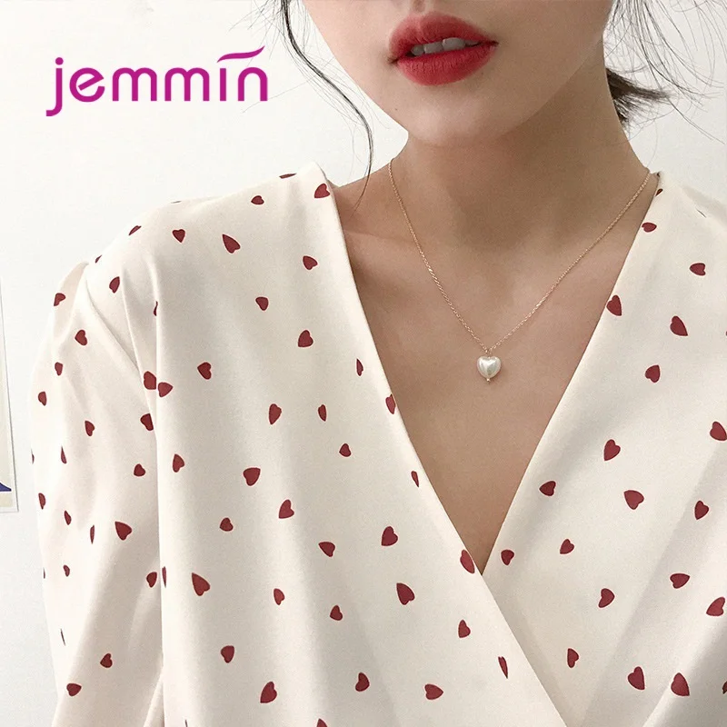 Pure 925 Sterling Silver Pendant Necklace Elegant Heart Pattern Pearl Necklace for Women Girl Wedding Party Trendy Jewelry Gift
Pure 925 Sterling Silver Pendant Necklace Elegant Heart Pattern Pearl Necklace for Women Girl Wedding Party Trendy Jewelry Gift