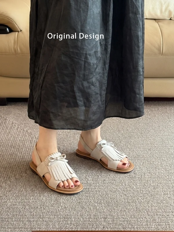 Roman Style Leather Sandals Women's Summer Open Toe Flat Bottom Knot Beach Shoes Casual Low Heel Layered Cowhide
Roman Style Leather Sandals Women's Summer Open Toe Flat Bottom Knot Beach Shoes Casual Low Heel Layered Cowhide