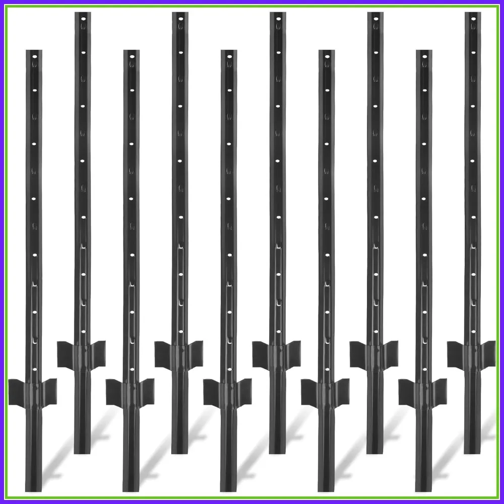 Heavy Duty Steel U Posts for Fencing, 4 FT Black, 10 Pack, No Dig Temporary Fence Wire Mesh Anchor
Heavy Duty Steel U Posts for Fencing, 4 FT Black, 10 Pack, No Dig Temporary Fence Wire Mesh Anchor