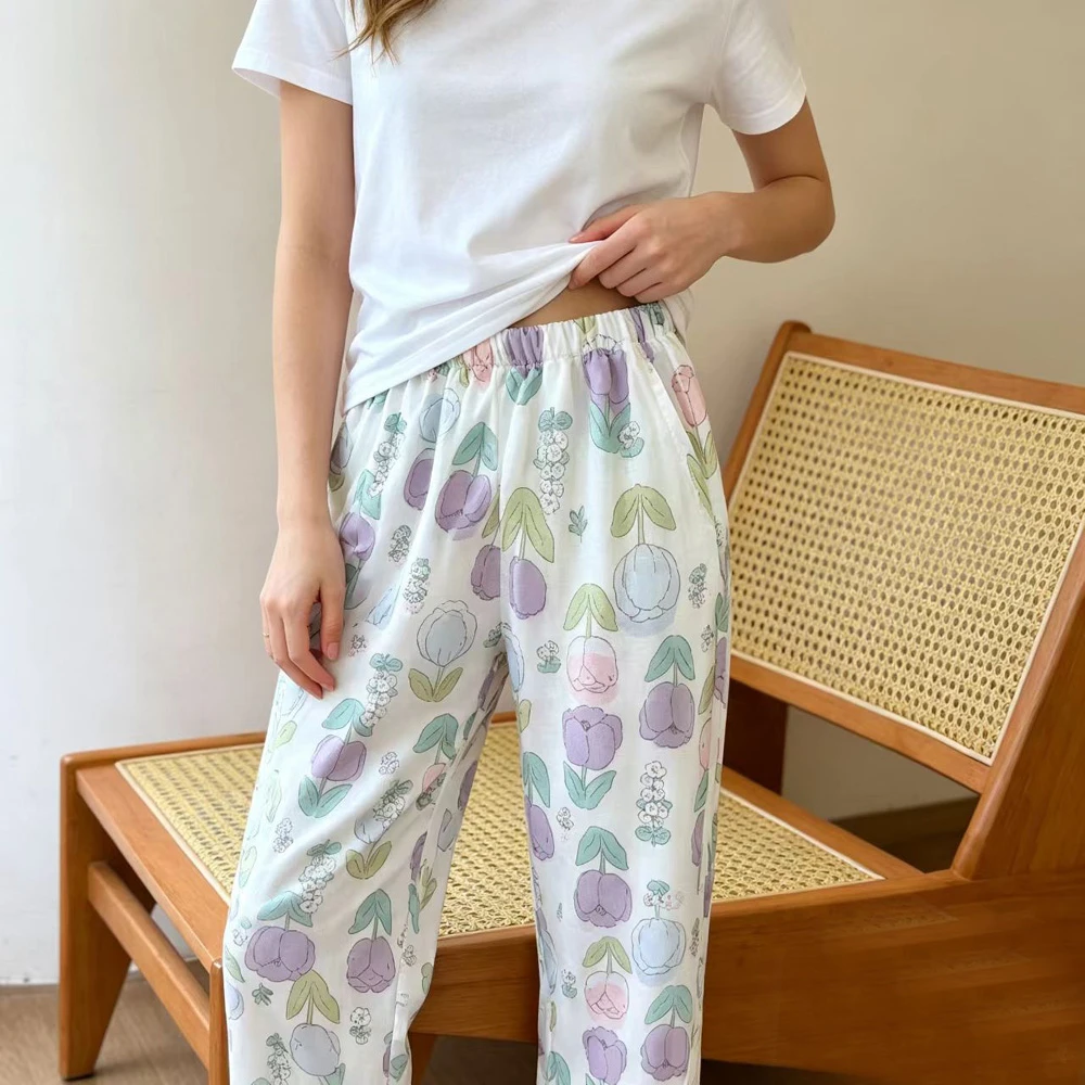 Cotton Gauze Pajama Pants For Spring And Summer Loose And Casual Wear Cartoon Printed Sweet And Cute Large Size Women Trousers
Cotton Gauze Pajama Pants For Spring And Summer Loose And Casual Wear Cartoon Printed Sweet And Cute Large Size Women Trousers