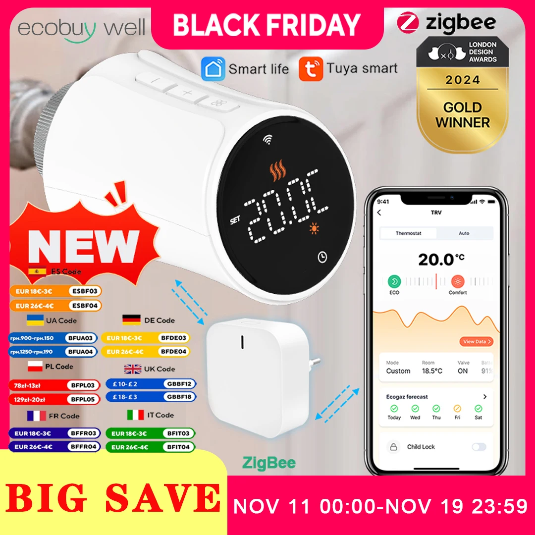 Smart Tuya Zigbee Radiator Thermostatic Valve Zigbee Tuya Thermostat Programmable Remote Temperature Controller Alexa Google
Smart Tuya Zigbee Radiator Thermostatic Valve Zigbee Tuya Thermostat Programmable Remote Temperature Controller Alexa Google