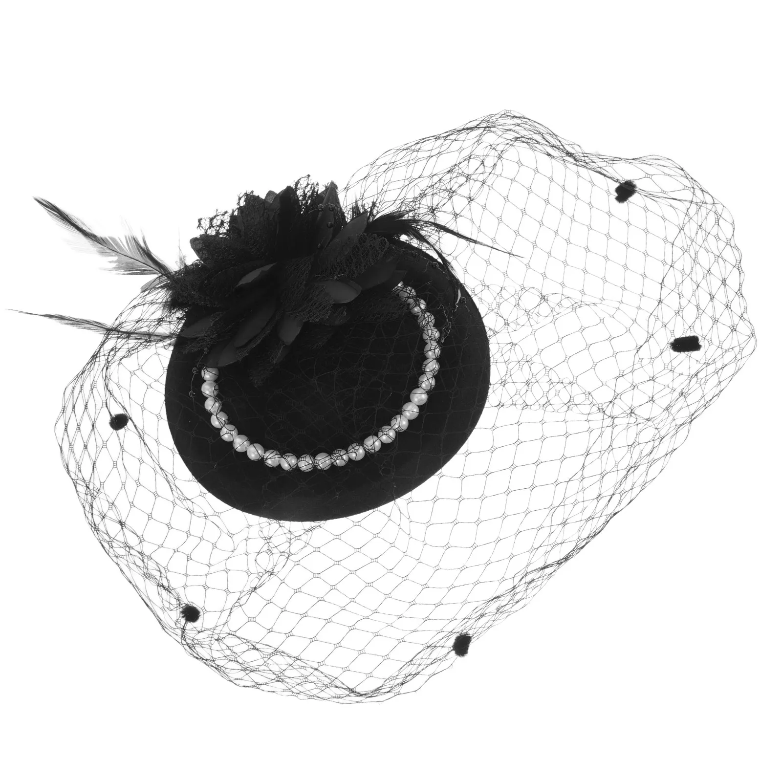 Vintage Tea Party Hat Veil Pearl Embellished Mini Black Fascinator Headband Elegant Flapper Headpiece for Weddings Church
Vintage Tea Party Hat Veil Pearl Embellished Mini Black Fascinator Headband Elegant Flapper Headpiece for Weddings Church