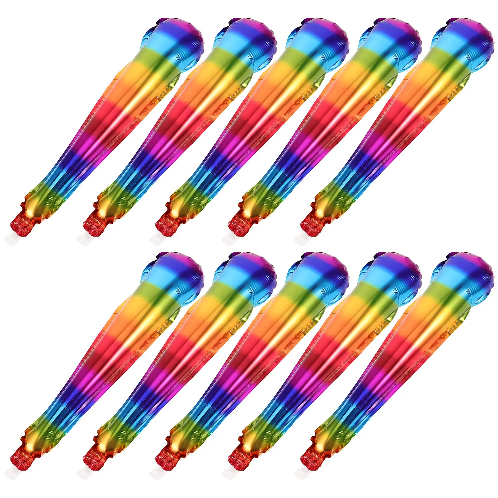 10Pcs 14 Inch Rainbow Inflatable Balloon Stick Cheerleading Stick Easy Grip Lightweight for Football Basketball Parade Festival
10Pcs 14 Inch Rainbow Inflatable Balloon Stick Cheerleading Stick Easy Grip Lightweight for Football Basketball Parade Festival