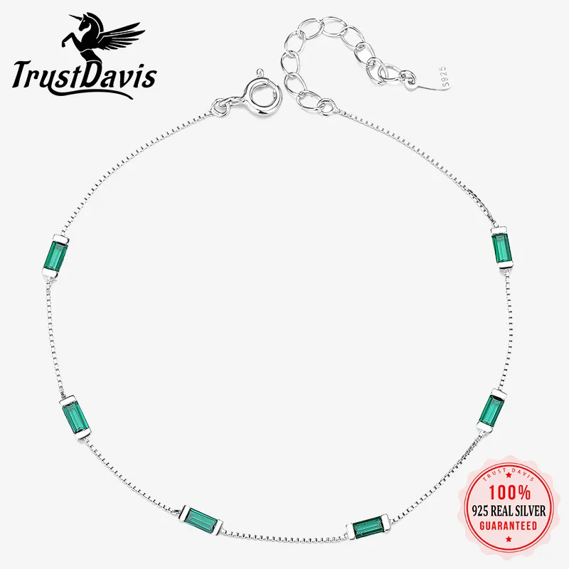 TrustDavis Real 925 Sterling Silver Fashion Simple Green Square Drill Bracelet for Women Wedding Party Fine S925 Jewelry DS4398
TrustDavis Real 925 Sterling Silver Fashion Simple Green Square Drill Bracelet for Women Wedding Party Fine S925 Jewelry DS4398