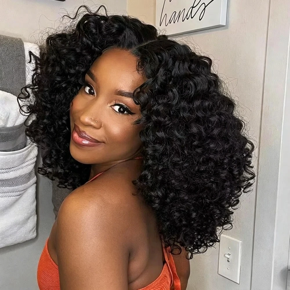 3 IN 1 Half Glueless Human Hair Wig Kinky Curly Deep Wave Seamless Drawstring Clip Design Ready To Wear Upgrade Styling Half Wigs For Women Daily Use
3 IN 1 Half Glueless Human Hair Wig Kinky Curly Deep Wave Seamless Drawstring Clip Design Ready To Wear Upgrade Styling Half Wigs For Women Daily Use