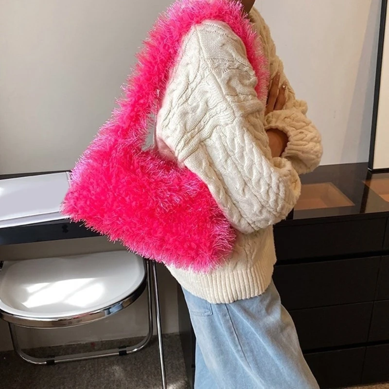 Lady Purse Fashion Carrying Bag Underarm Bag for Women Girl Versatile Fluffys Shoulder Bags Armpit Bag Handbag Tote Bag
Lady Purse Fashion Carrying Bag Underarm Bag for Women Girl Versatile Fluffys Shoulder Bags Armpit Bag Handbag Tote Bag