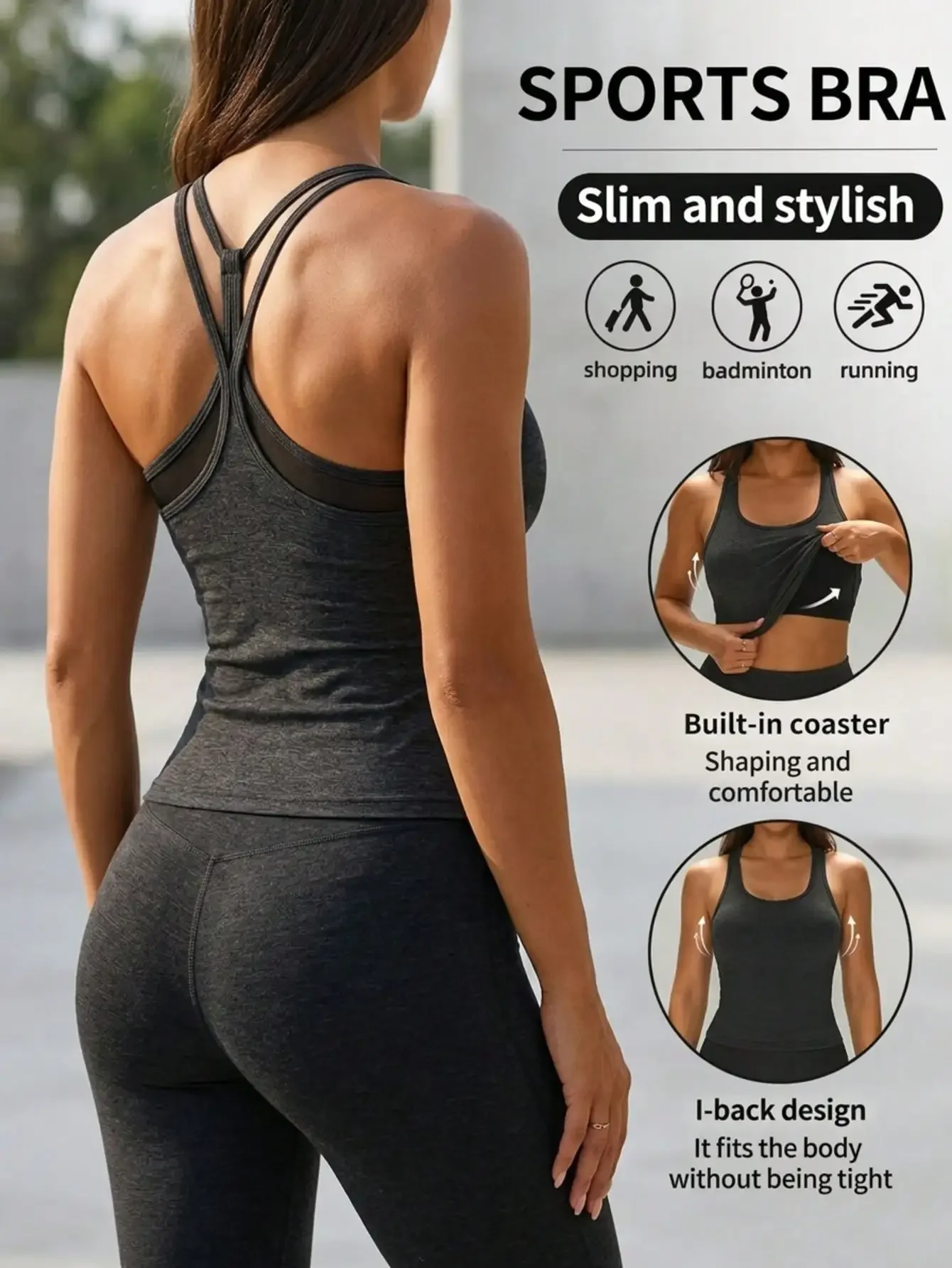 1pc Spring/Summer Backless Camisole, 2-In-1 With Built-In Cup Pad, Mesh Splice Casual Sports Yoga Outdoor Wear Slip Dress
1pc Spring/Summer Backless Camisole, 2-In-1 With Built-In Cup Pad, Mesh Splice Casual Sports Yoga Outdoor Wear Slip Dress