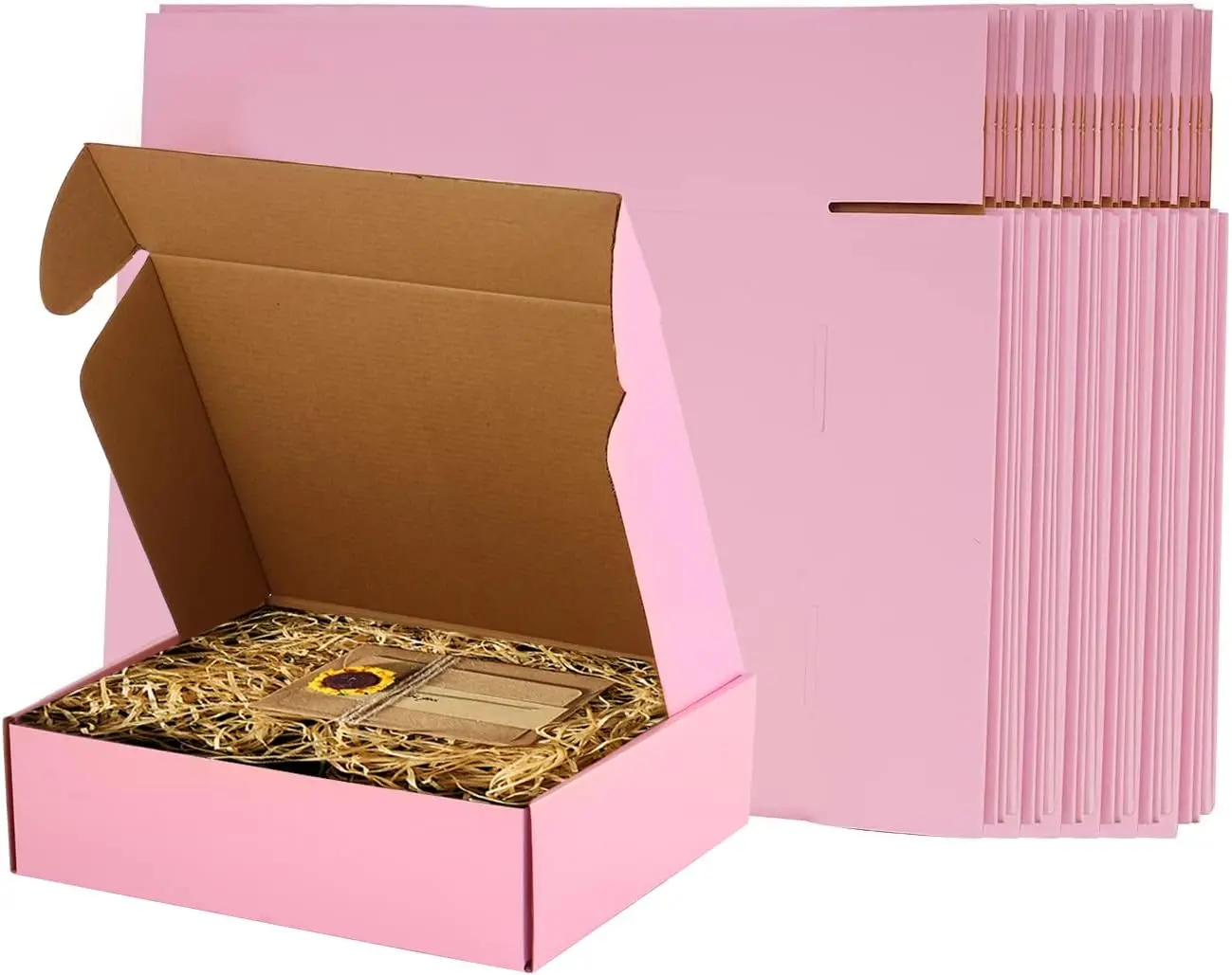 Pink Shipping Boxes 11x9x3 Inch Pack of 26, Corrugated Cardboard Mailer Box for Small Business, No Tape Needed
Pink Shipping Boxes 11x9x3 Inch Pack of 26, Corrugated Cardboard Mailer Box for Small Business, No Tape Needed