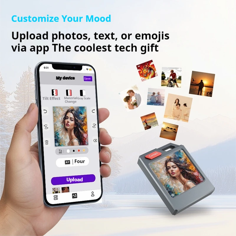 PhotoTag positioning anti loss device tracking card contact color e-ink screen keychain DIY picture suitable for Apple Airtag
PhotoTag positioning anti loss device tracking card contact color e-ink screen keychain DIY picture suitable for Apple Airtag