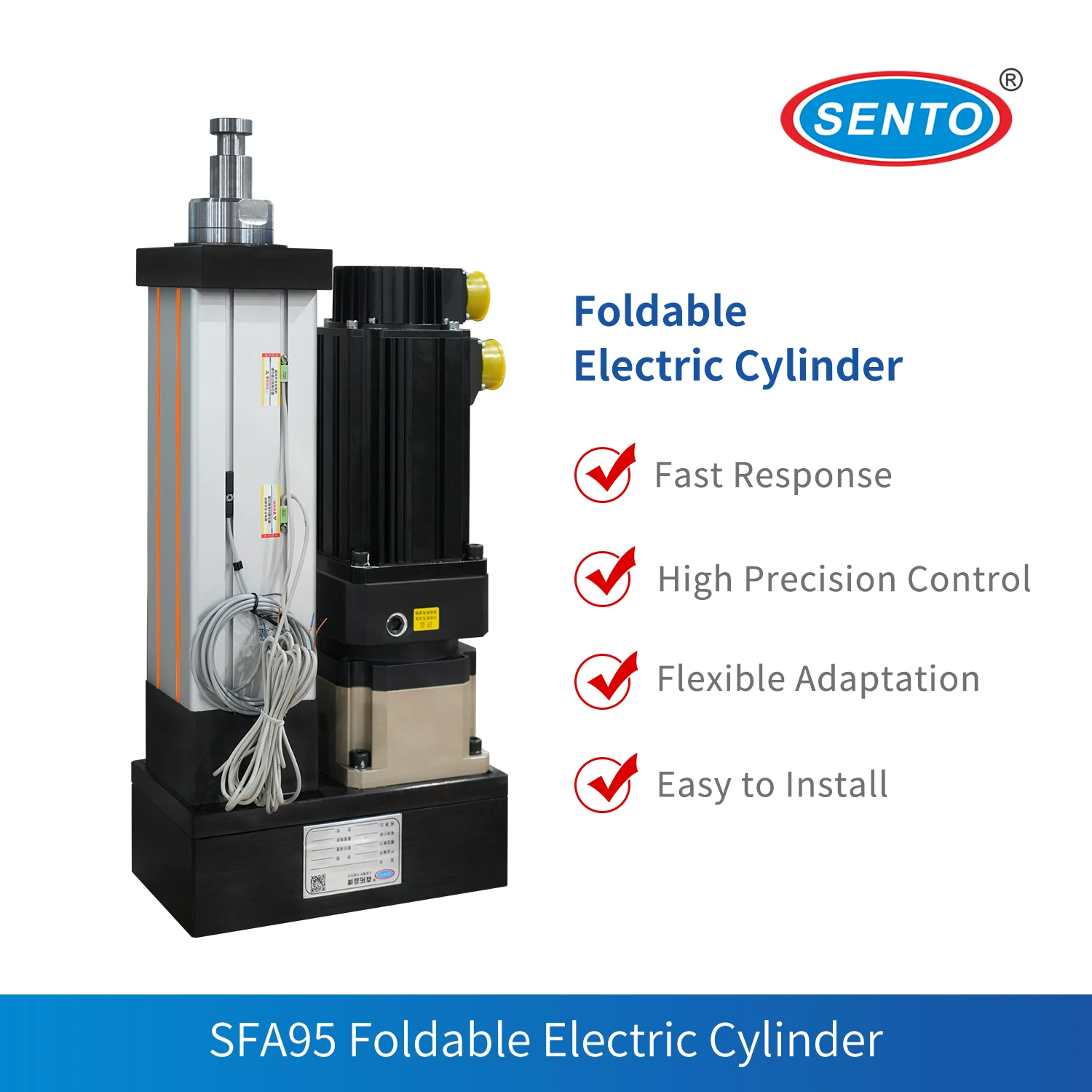 SFA95-10QF-21KN-R100 -SENTO Servo Electric Cylinder, High Precision, Stable Thrust, for Automation, Press Fitting, Positioning.
SFA95-10QF-21KN-R100 -SENTO Servo Electric Cylinder, High Precision, Stable Thrust, for Automation, Press Fitting, Positioning.