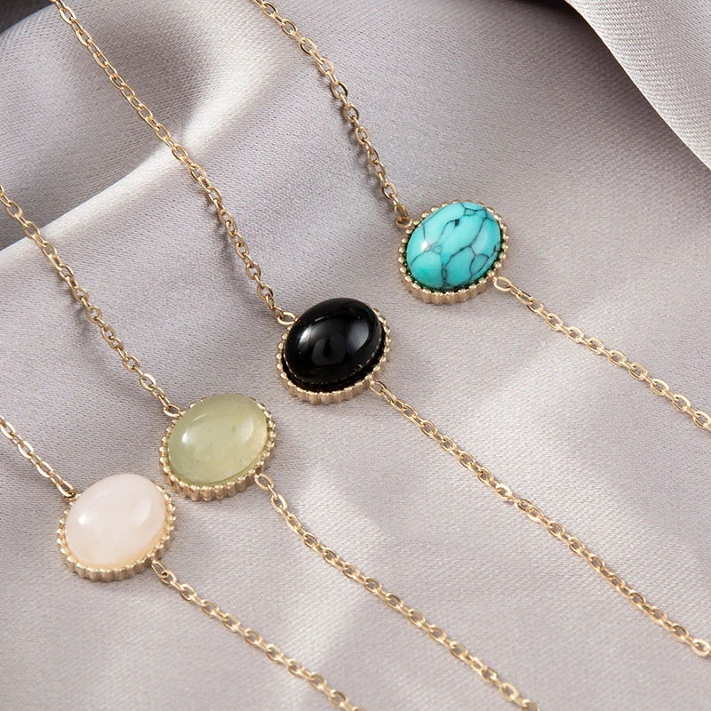 Titanium Steel Natural Stone Bracelet for Women Exquisite Chain Elegant High-end Oval Stone Jewelry Wholesale
Titanium Steel Natural Stone Bracelet for Women Exquisite Chain Elegant High-end Oval Stone Jewelry Wholesale