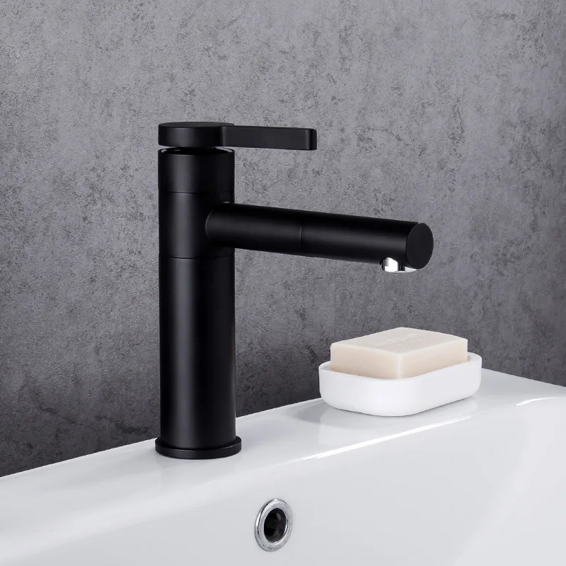 Copper black and white paint washbasin faucet Rotatable hot cold Single hole mixing valve
Copper black and white paint washbasin faucet Rotatable hot cold Single hole mixing valve