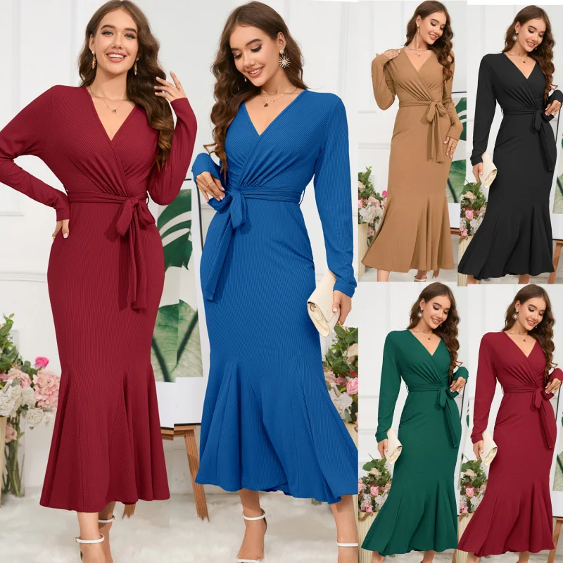 Women's ClothingVCollar Long Sleeve Slim-Fit Elegant Fishtail Skirt Knitted Long Dress Dress plus Size Hot Sale
Women's ClothingVCollar Long Sleeve Slim-Fit Elegant Fishtail Skirt Knitted Long Dress Dress plus Size Hot Sale