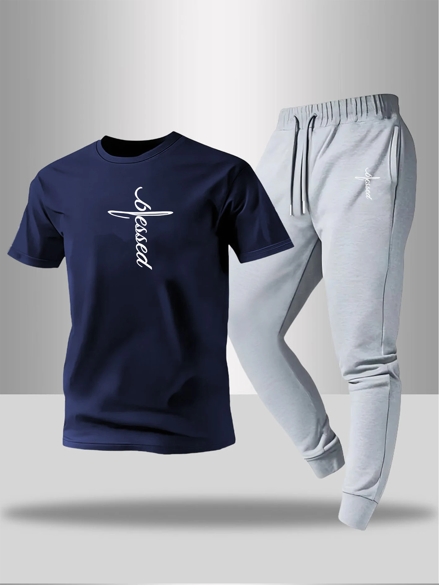 Men's Polyester Sportswear | Elegant Casual Round Neck | Slightly Stretchy Knitted Fabric with 2D Print | Regular Fit 2pcs Set
Men's Polyester Sportswear | Elegant Casual Round Neck | Slightly Stretchy Knitted Fabric with 2D Print | Regular Fit 2pcs Set